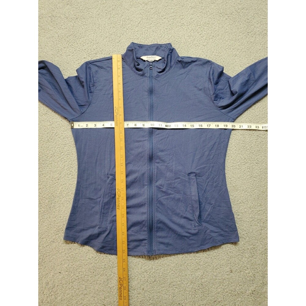 TOMMY BAHAMA Textured Maritime Navy Long Sleeve Golf Tennis Shirt Size M - Picture 8 of 9